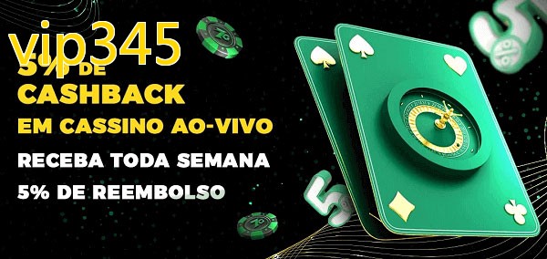 Promoções do cassino ao Vivo vip345